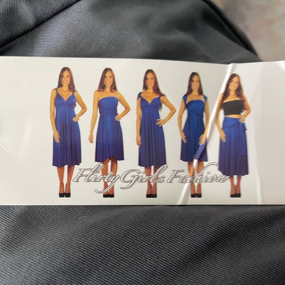 New Chic Flirty Girls Fashion One Size Fits All Gray Convertible Dress - Picture 3 of 4